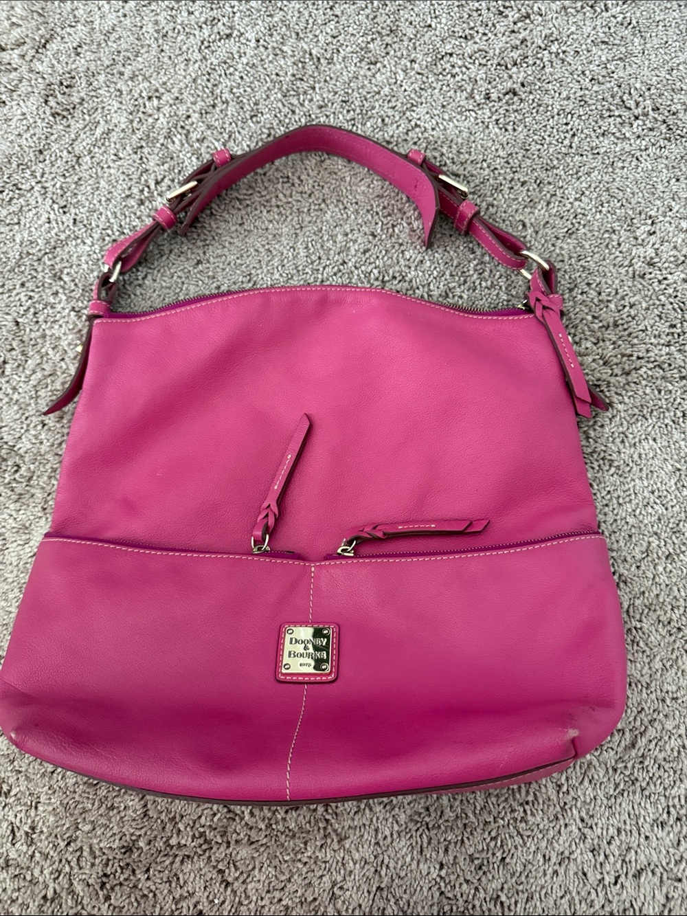 Dooney & Bourke Hot Pink Leather Shoulder Bag